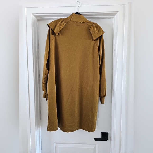 Elegant Mustard Ruffle Dress - Picture 2 of 3